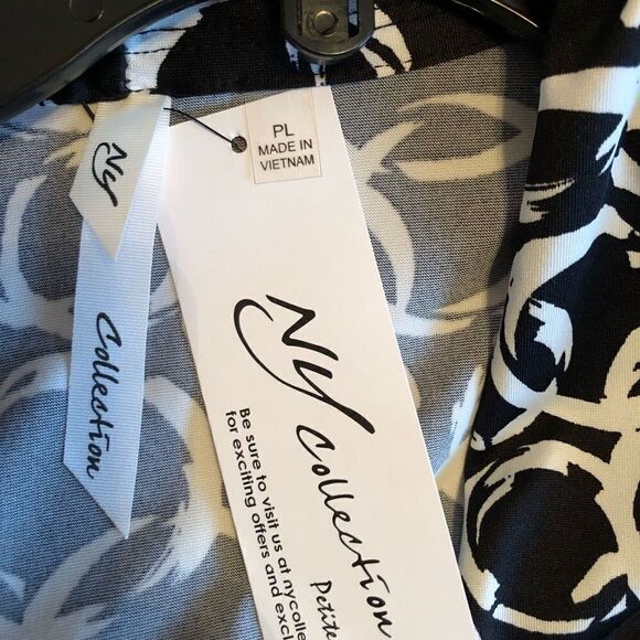 NY COLLECTION - NWT - 🌺HPX5🌺 - L Sz L Petite Printed 3/4 Open Cardigan w/Tank - Picture 5 of 16